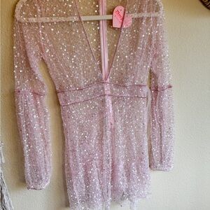 Dyspnea You Wish Darling Pink Sequin Dress